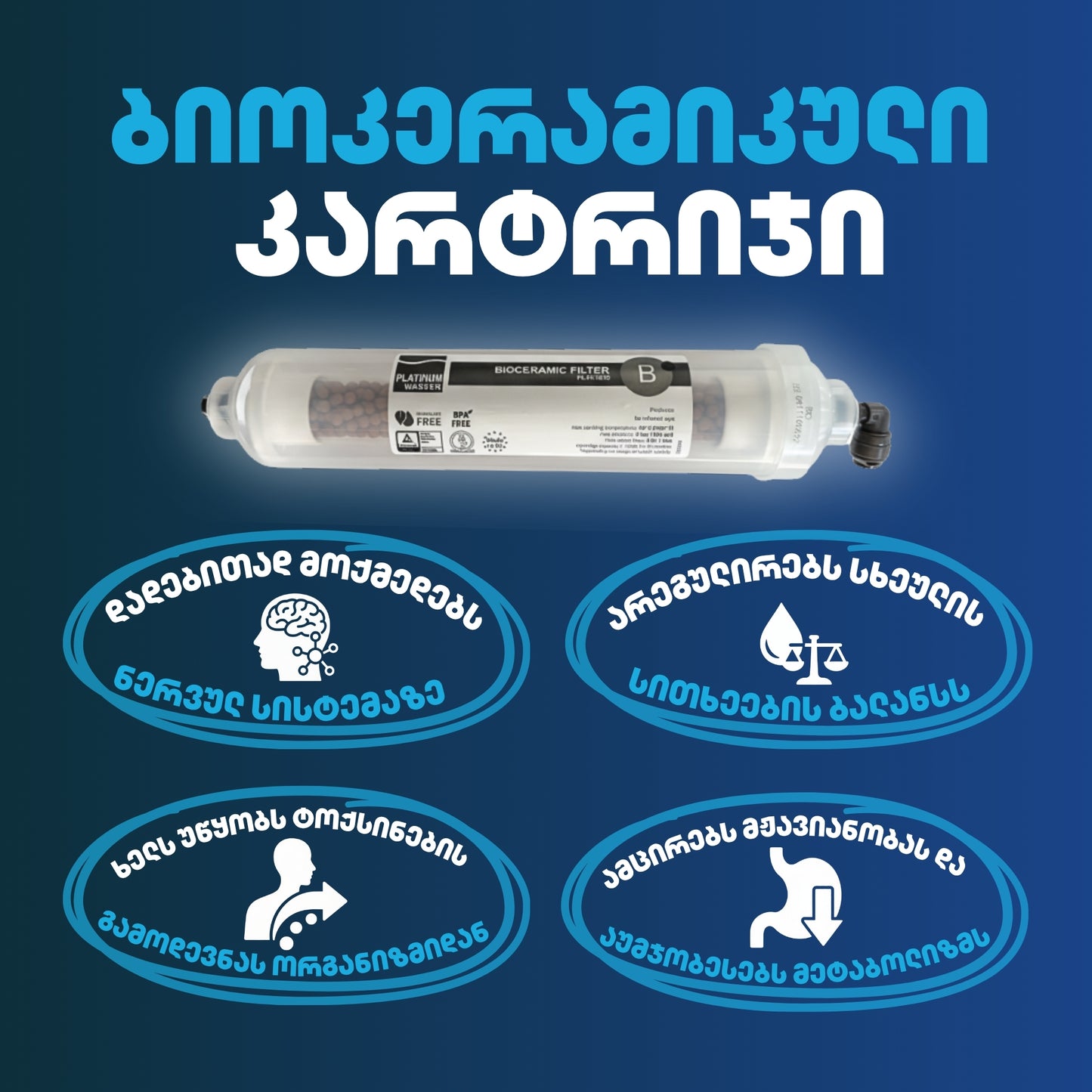 Platinum Wasser - InLine ბიოკერამიკული კარტრიჯი წყლის ფილტრისთვის