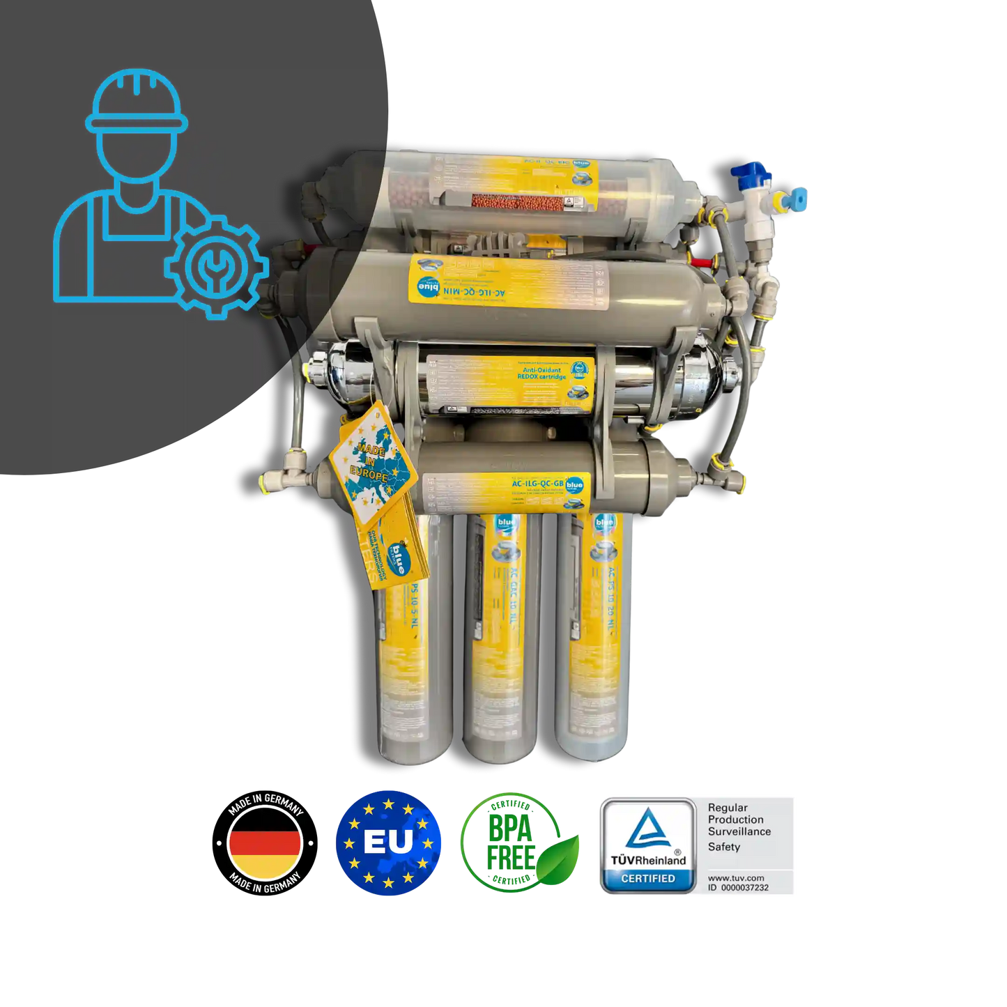 Bluefilters NewLine RO 9 - მრავალსაფეხურიანი ფილტრი – ენერგიით მდიდარი და ჯანმრთელი სასმელი წყლისთვის