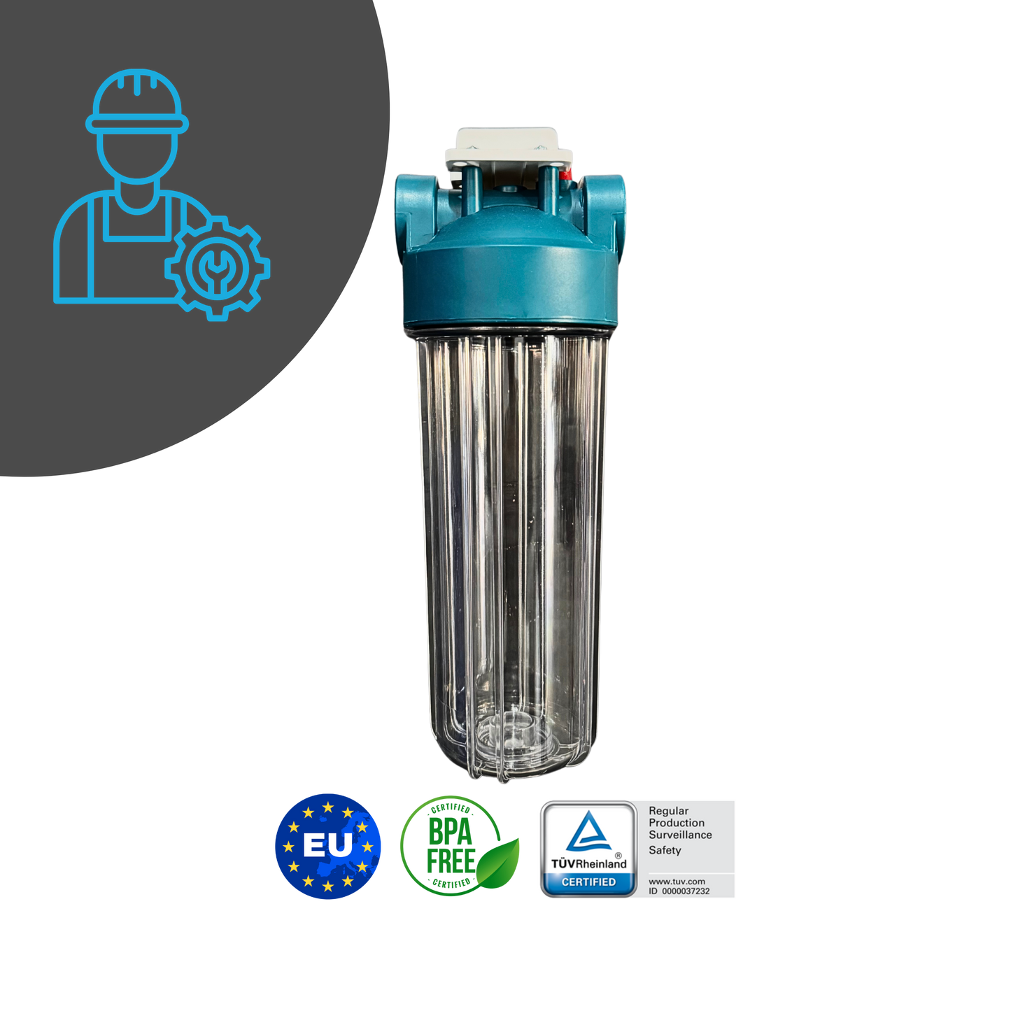 FITaqua - 10 ინჩიანი წყლის ფილტრის კორპუსი