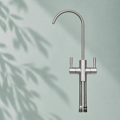 F-Type - 2-Wege-Keramik-Wasserhahn, mattes Silber (Edelstahl)