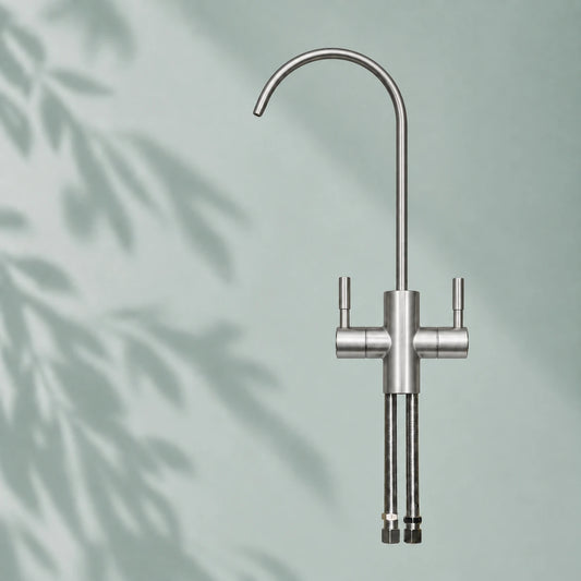 F-Type - 2-Wege-Keramik-Wasserhahn, mattes Silber (Edelstahl)