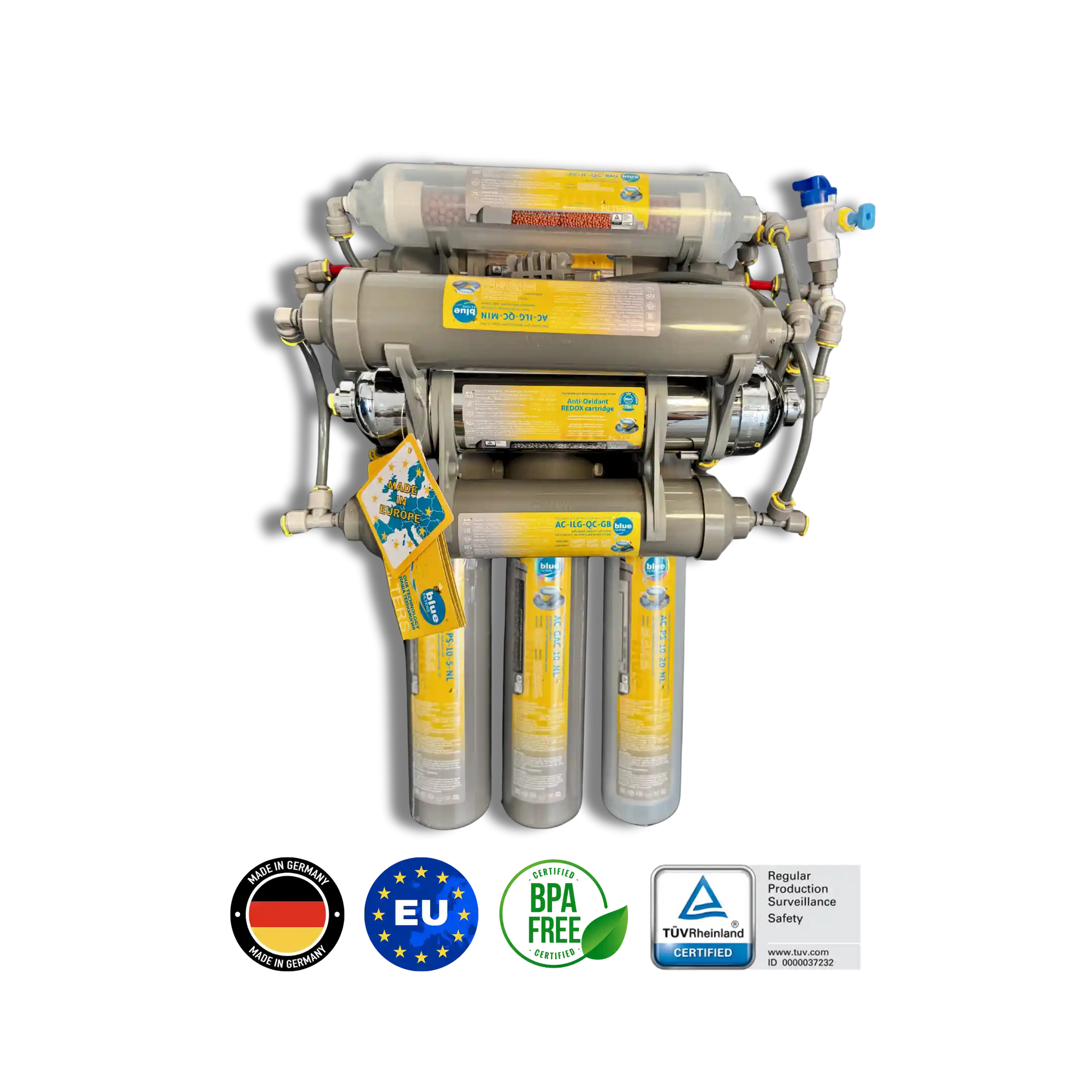 Bluefilters NewLine RO 9 უკუოსმოსის სისტემა – გერმანული წარმოების ელიტარული ფილტრაცია წყალბადის გამდიდრებით