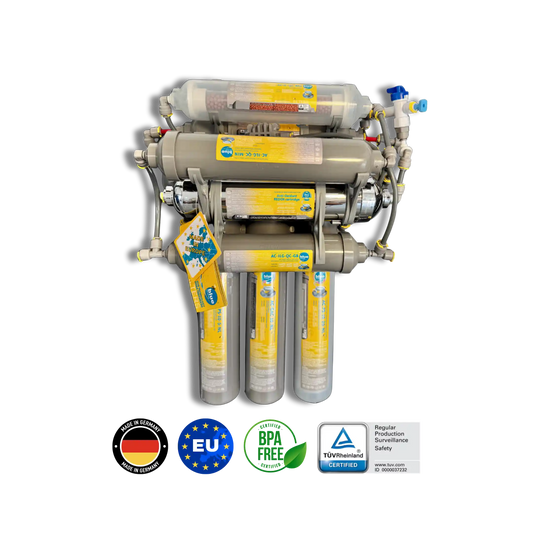 Bluefilters NewLine RO 9 უკუოსმოსის სისტემა – გერმანული წარმოების ელიტარული ფილტრაცია წყალბადის გამდიდრებით