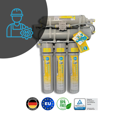 Bluefilters NewLine RO 5 - TÜV და ISO სერტიფიცირებული RO 5 ფილტრაციის სისტემა – სრულფასოვანი ჰიდრატაცია და ჯანმრთელობის დაცვა
