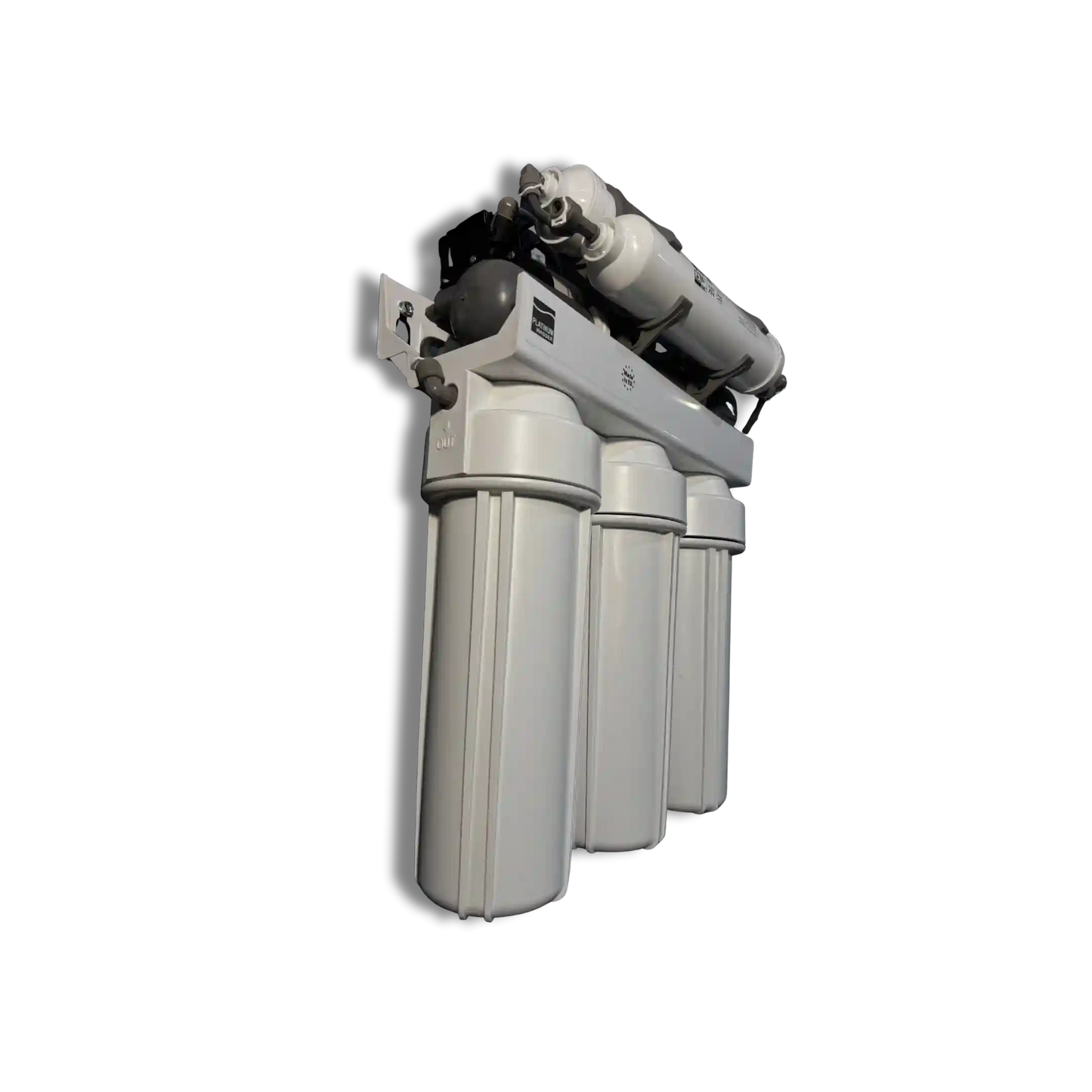 Platinum Wasser Ultra 6 RO - ექვსი საფეხურიანი RO ფილტრაცია: პოლიპროპილენის მექანიკური ფილტრები, ნახშირის ბლოკი, RO მემბრანა, GAC კარტრიჯი და მინერალიზატორი