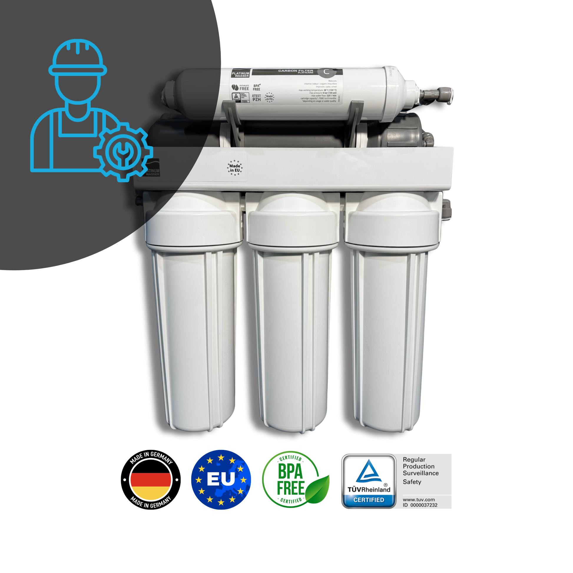Platinum Wasser Ultra 5 – 5 საფეხურიანი RO სისტემა სუფთა და უგემრიელესი წყლისთვის