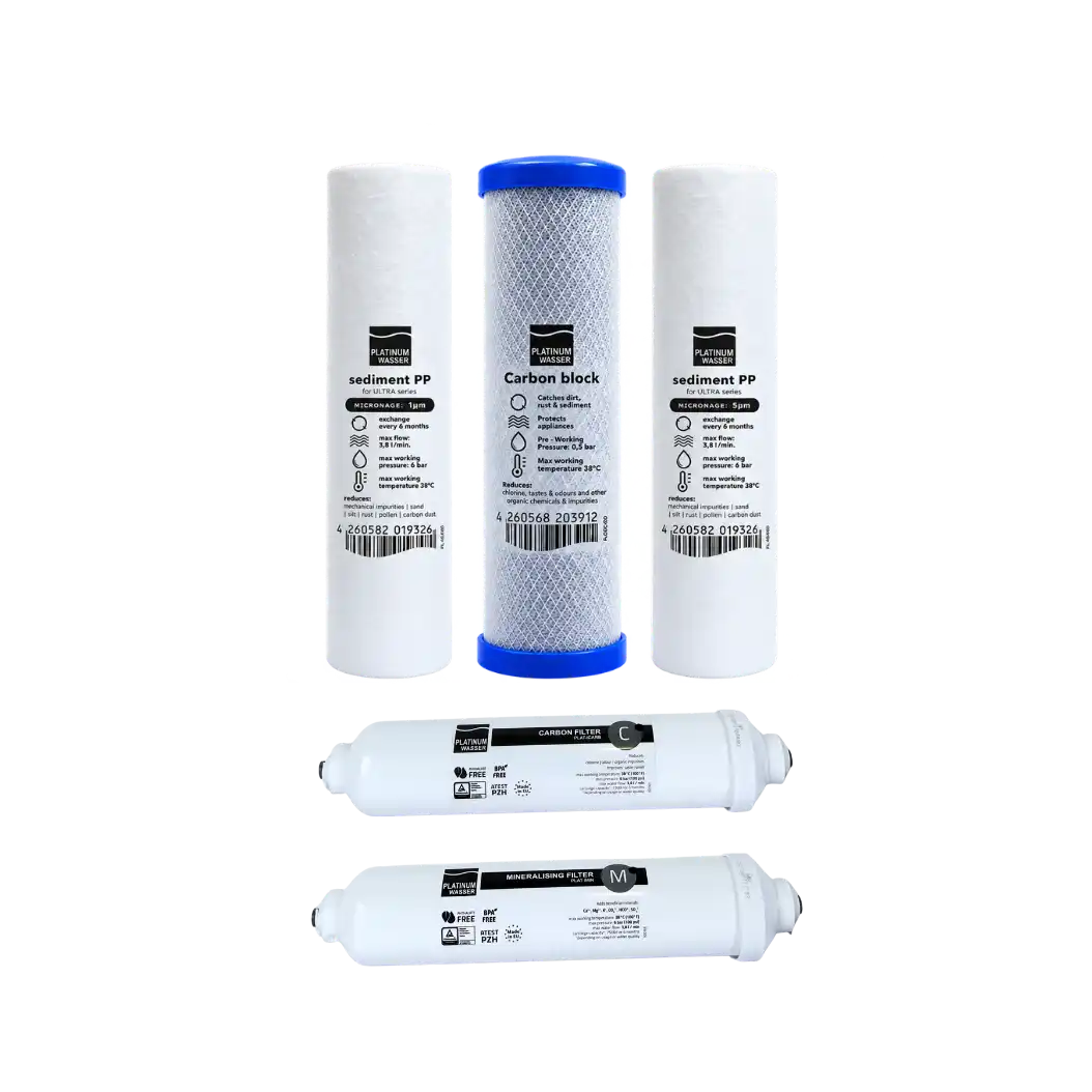 Platinum Wasser ULTRA6-ის 6-თვიანი კარტრიჯების ნაკრები - 5 კარტრიჯი